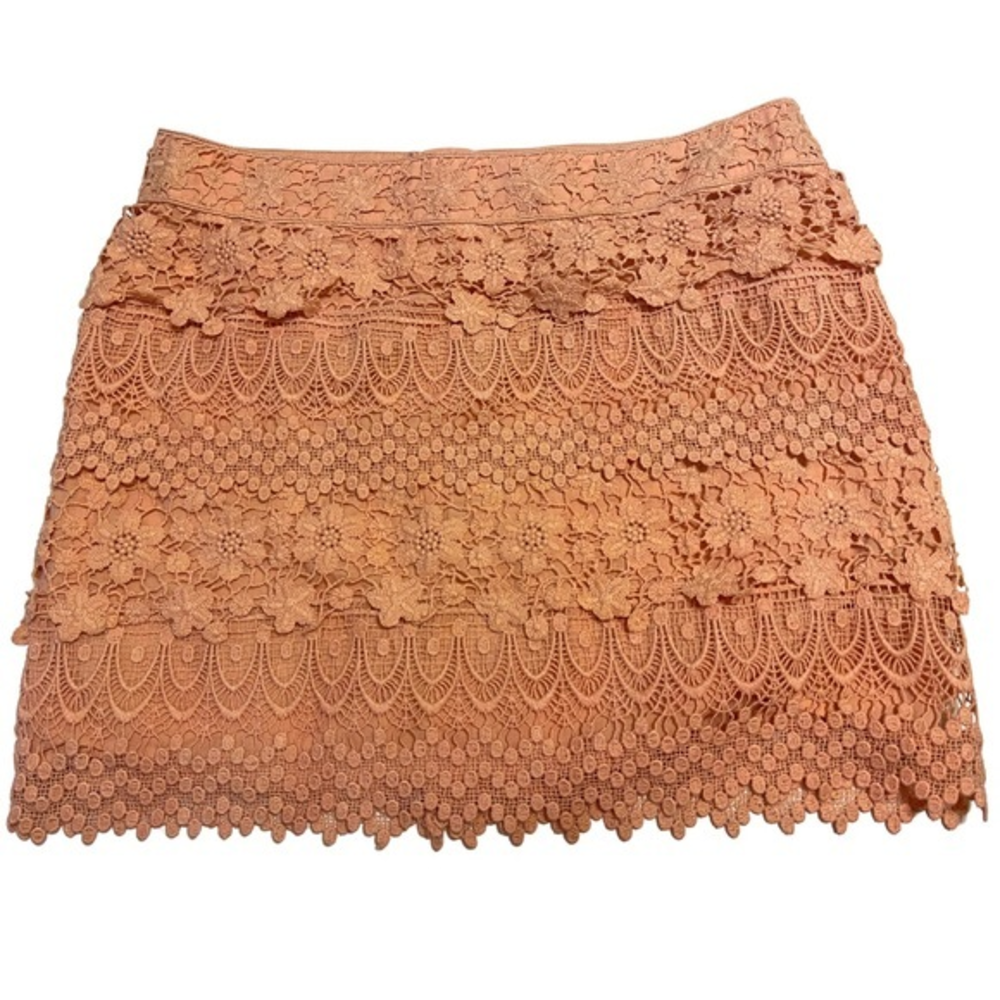 American eagle outfitters‎ pink crochet overlay mini skirt size 4